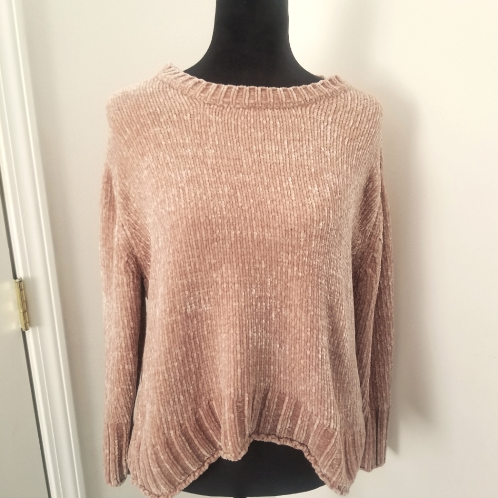 Philosophy Light Pink Chenille Cropped Sweater
